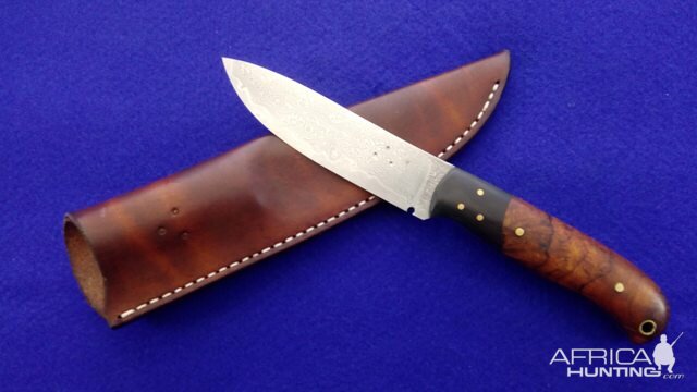 SS Damascus Hunter Skinner Knife