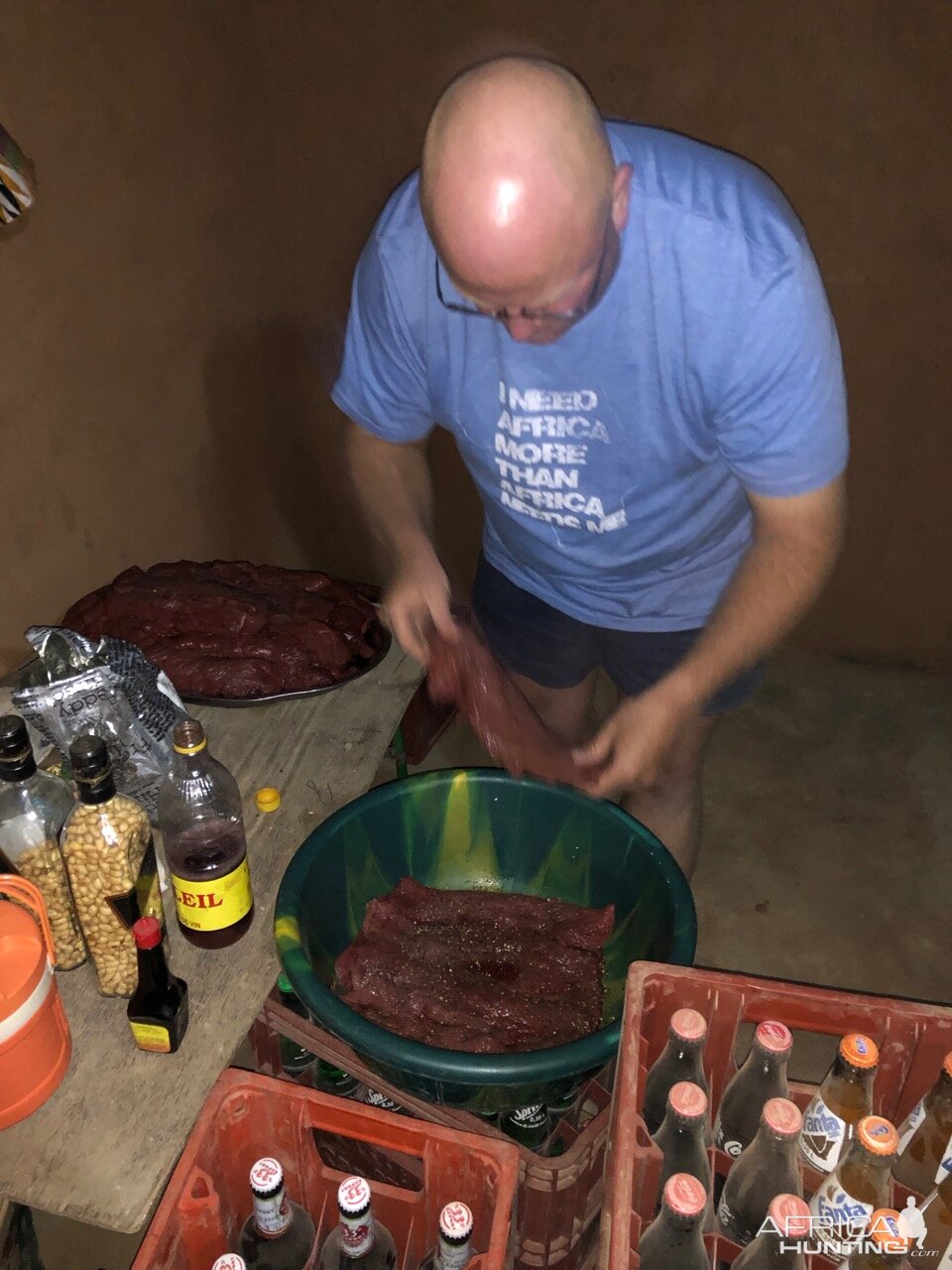 Stobbs making biltong from the Filet