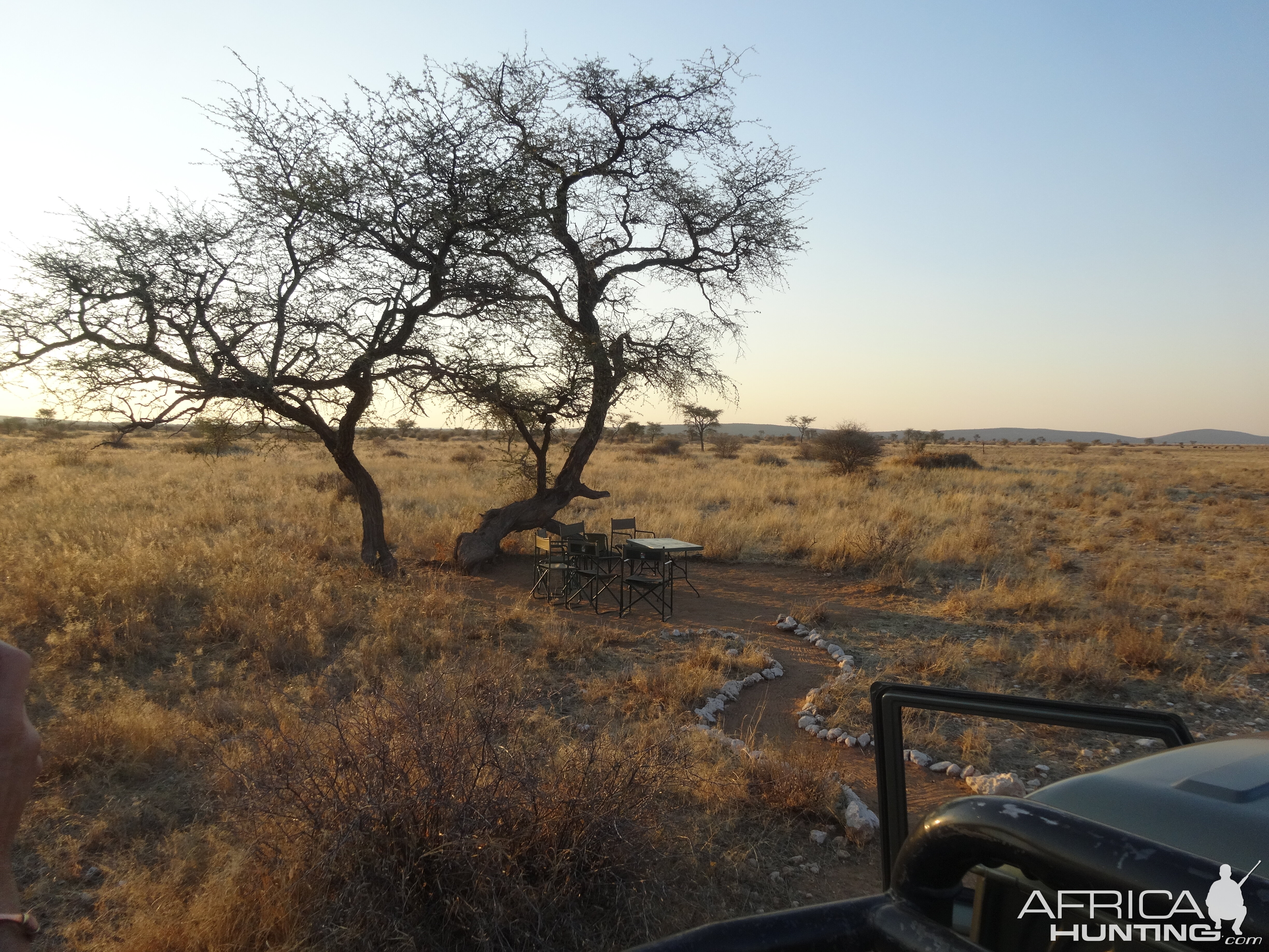 sundowner spot at the Kowas pan