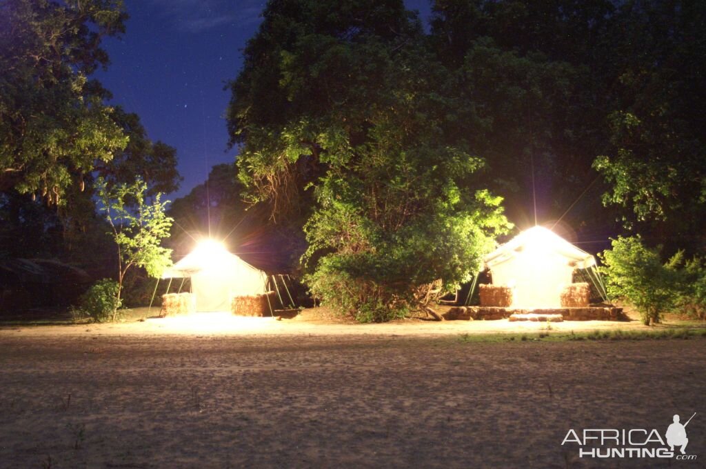 Tanzania Camp at night