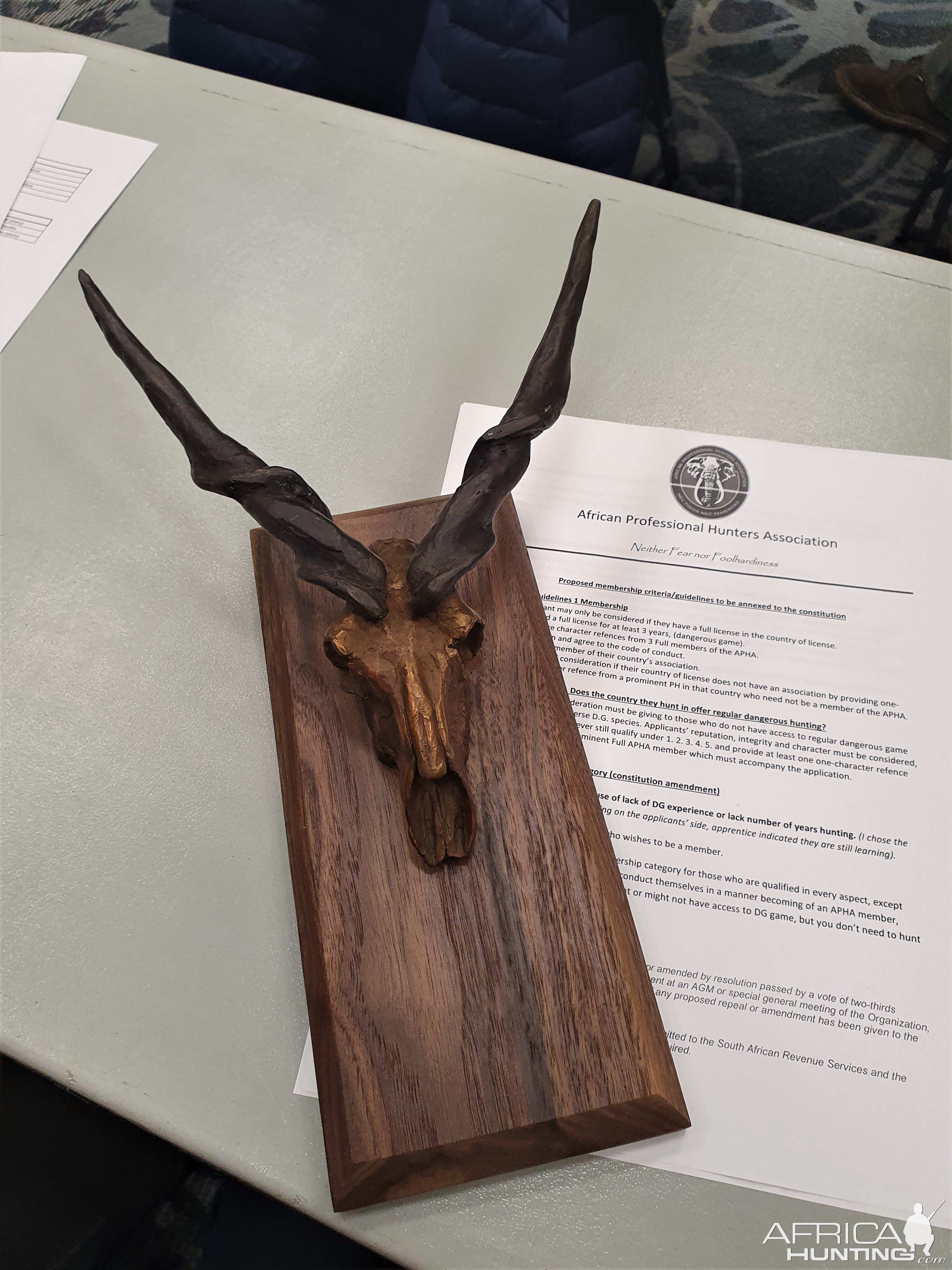 The Tony Tomkinson Spiral Horned Antelope Award 2022