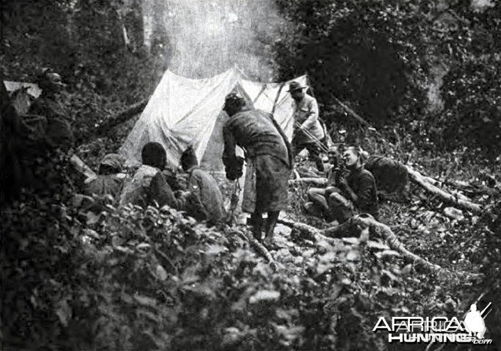 Theodore Roosevelt, camping after death of the first bull elephant