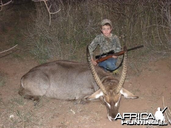 This is my god son with his waterbuck what a trip