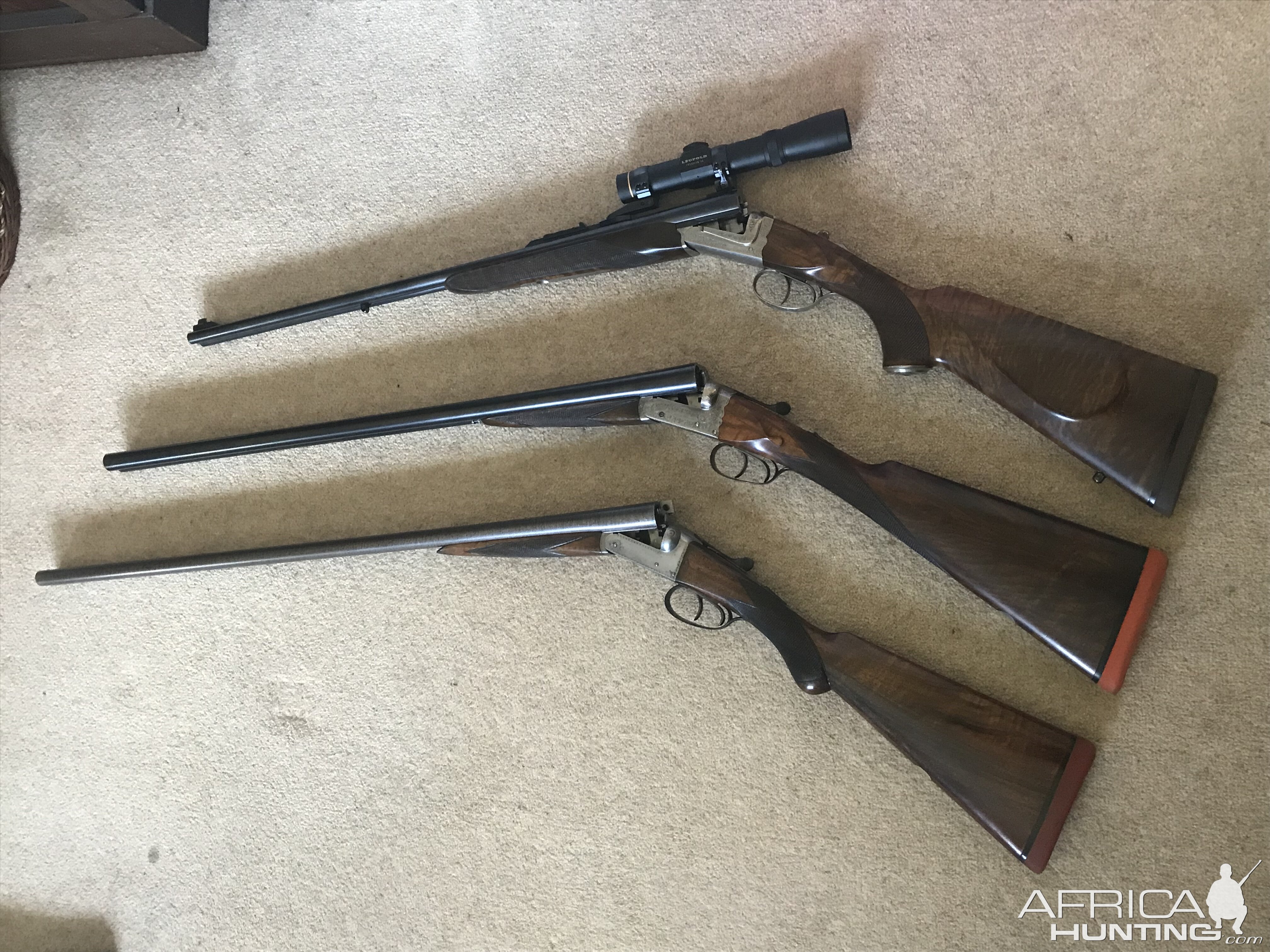 Trio of double rifles