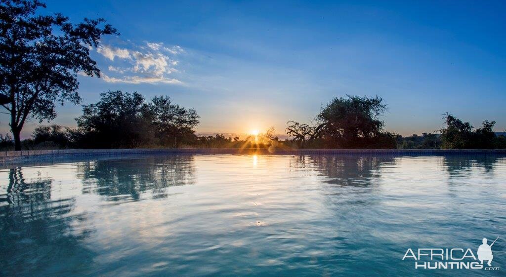 View from Lodge over the Swimming pool