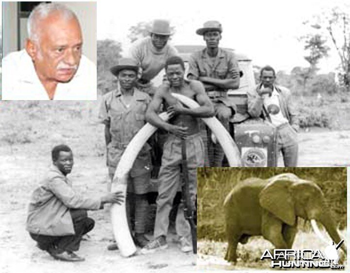 Zambia's most famous poacher of all time Cyrus Kulanga with Elephant tusks