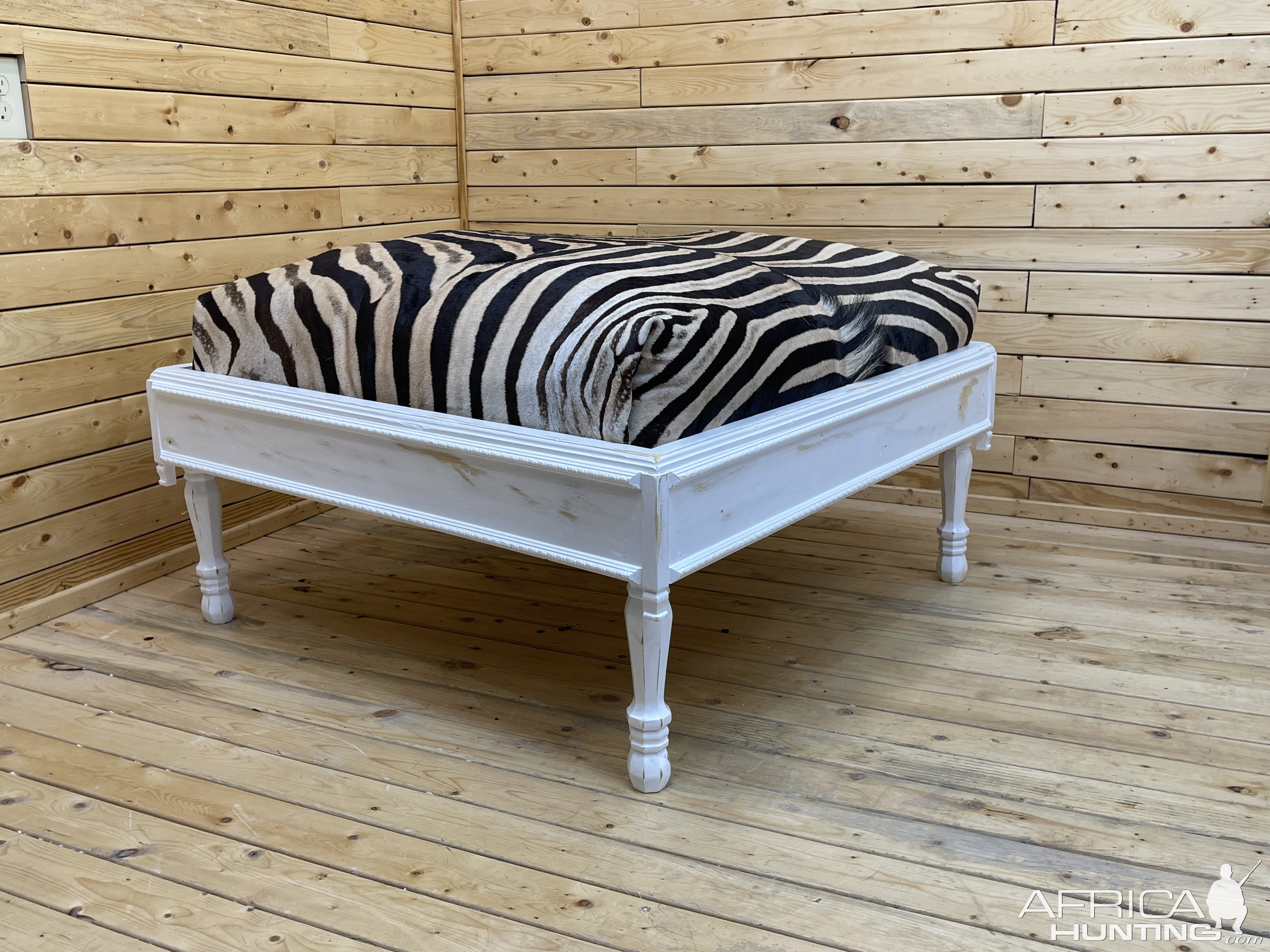 Zebra Skin Ottoman Taxidermy